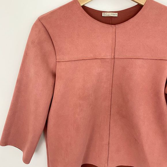 Zara Womens Salmon Pink Top Size M - Picture 3 of 5